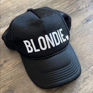 Blonde Mesh and Black Ball Cap